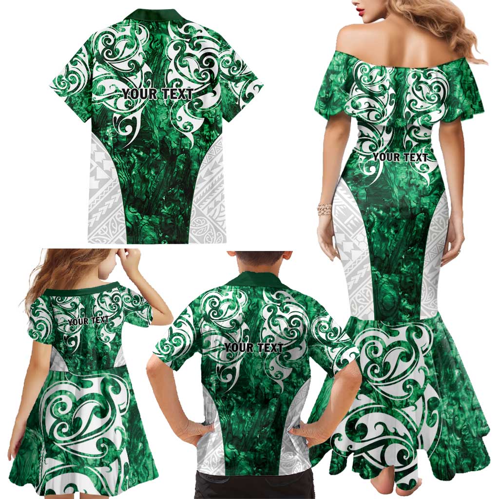 Queensland Maori Kiwi Personalised Family Matching Mermaid Dress and Hawaiian Shirt Kikirangi Papua Shell Maori Tribal Tattoo LT9 - Polynesian Pride