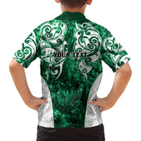 Queensland Maori Kiwi Personalised Family Matching Off The Shoulder Long Sleeve Dress and Hawaiian Shirt Kikirangi Papua Shell Maori Tribal Tattoo LT9 - Polynesian Pride