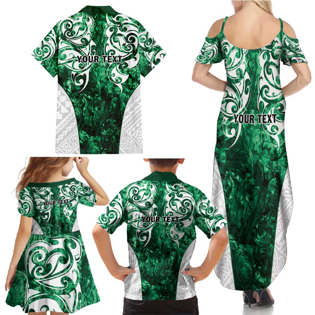 Queensland Maori Kiwi Personalised Family Matching Summer Maxi Dress and Hawaiian Shirt Kikirangi Papua Shell Maori Tribal Tattoo LT9 - Polynesian Pride