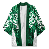 Queensland Maori Kiwi Personalised Kimono Kikirangi Papua Shell Maori Tribal Tattoo LT9 Unisex Green - Polynesian Pride