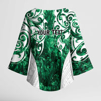 Queensland Maori Kiwi Personalised Kimono Sleeve Blouse Kikirangi Papua Shell Maori Tribal Tattoo LT9 - Polynesian Pride
