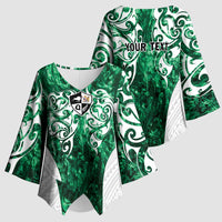 Queensland Maori Kiwi Personalised Kimono Sleeve Blouse Kikirangi Papua Shell Maori Tribal Tattoo LT9 - Polynesian Pride