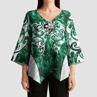 Queensland Maori Kiwi Personalised Kimono Sleeve Blouse Kikirangi Papua Shell Maori Tribal Tattoo LT9 - Polynesian Pride