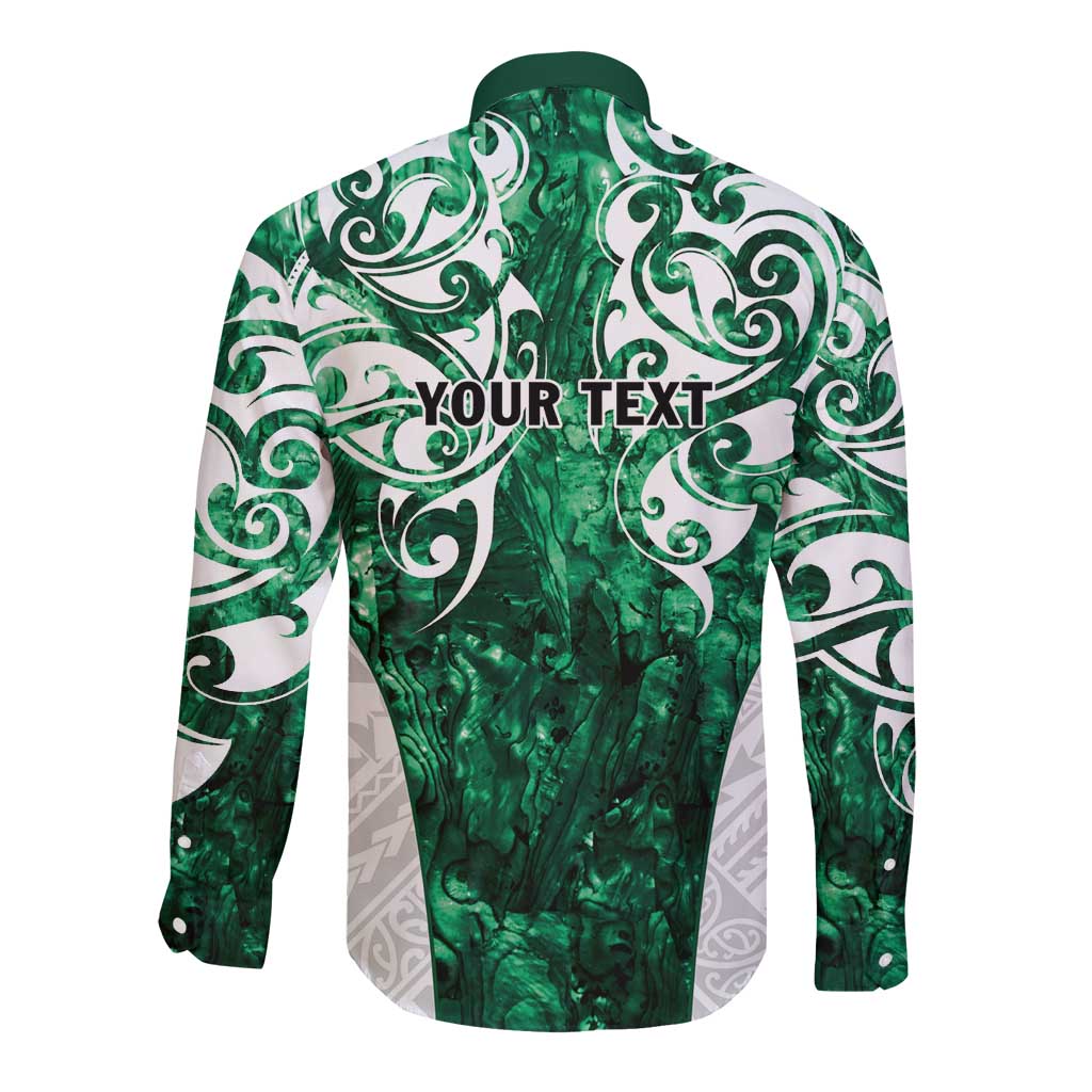 Queensland Maori Kiwi Personalised Long Sleeve Button Shirt Kikirangi Papua Shell Maori Tribal Tattoo LT9 - Polynesian Pride