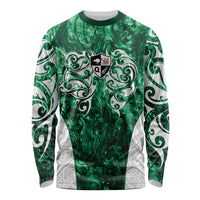 Queensland Maori Kiwi Personalised Long Sleeve Shirt Kikirangi Papua Shell Maori Tribal Tattoo LT9 Unisex Green - Polynesian Pride