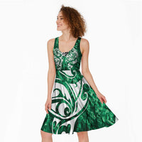 Queensland Maori Kiwi Personalised Midi Dress Kikirangi Papua Shell Maori Tribal Tattoo LT9 - Polynesian Pride