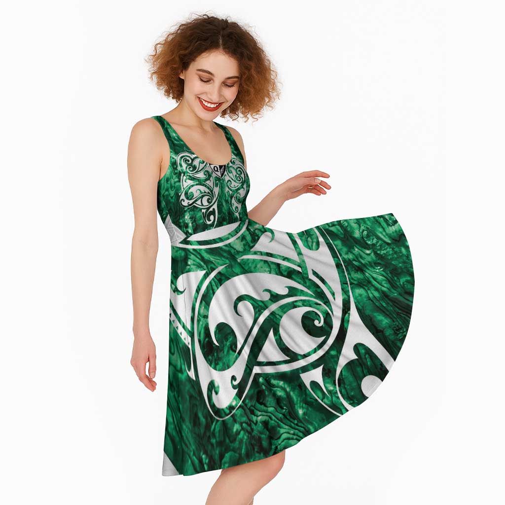 Queensland Maori Kiwi Personalised Midi Dress Kikirangi Papua Shell Maori Tribal Tattoo LT9 - Polynesian Pride