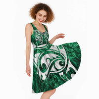 Queensland Maori Kiwi Personalised Midi Dress Kikirangi Papua Shell Maori Tribal Tattoo LT9 - Polynesian Pride