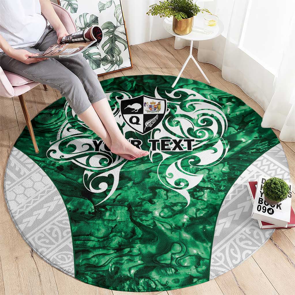 Queensland Maori Kiwi Personalised Round Carpet Kikirangi Papua Shell Maori Tribal Tattoo
