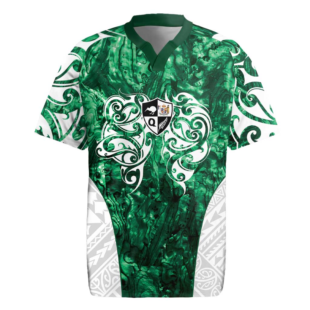 Queensland Maori Kiwi Personalised Rugby Jersey Kikirangi Papua Shell Maori Tribal Tattoo LT9 Green - Polynesian Pride