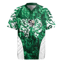 Queensland Maori Kiwi Personalised Rugby Jersey Kikirangi Papua Shell Maori Tribal Tattoo LT9 Green - Polynesian Pride