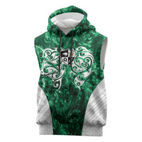 Queensland Maori Kiwi Personalised Sleeveless Hoodie Kikirangi Papua Shell Maori Tribal Tattoo LT9 Green - Polynesian Pride