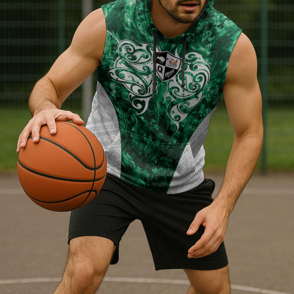 Queensland Maori Kiwi Personalised Sleeveless Hoodie Kikirangi Papua Shell Maori Tribal Tattoo LT9 - Polynesian Pride