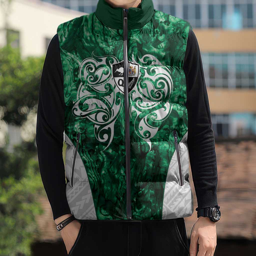 Queensland Maori Kiwi Personalised Sleeveless Puffer Jacket Kikirangi Papua Shell Maori Tribal Tattoo LT9 - Polynesian Pride