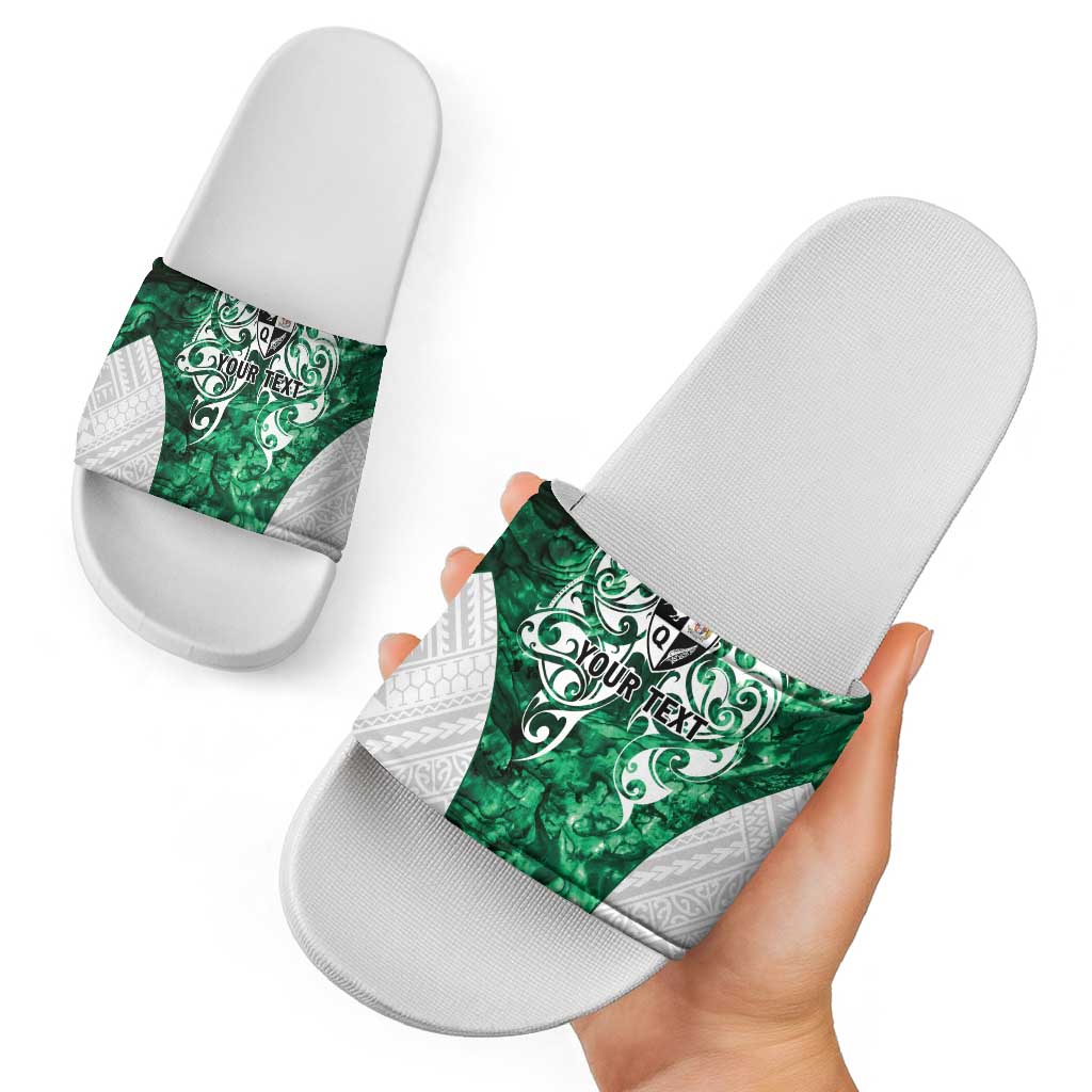 Queensland Maori Kiwi Personalised Slide Sandals Kikirangi Papua Shell Maori Tribal Tattoo LT9 - Polynesian Pride