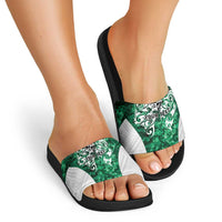 Queensland Maori Kiwi Personalised Slide Sandals Kikirangi Papua Shell Maori Tribal Tattoo LT9 - Polynesian Pride
