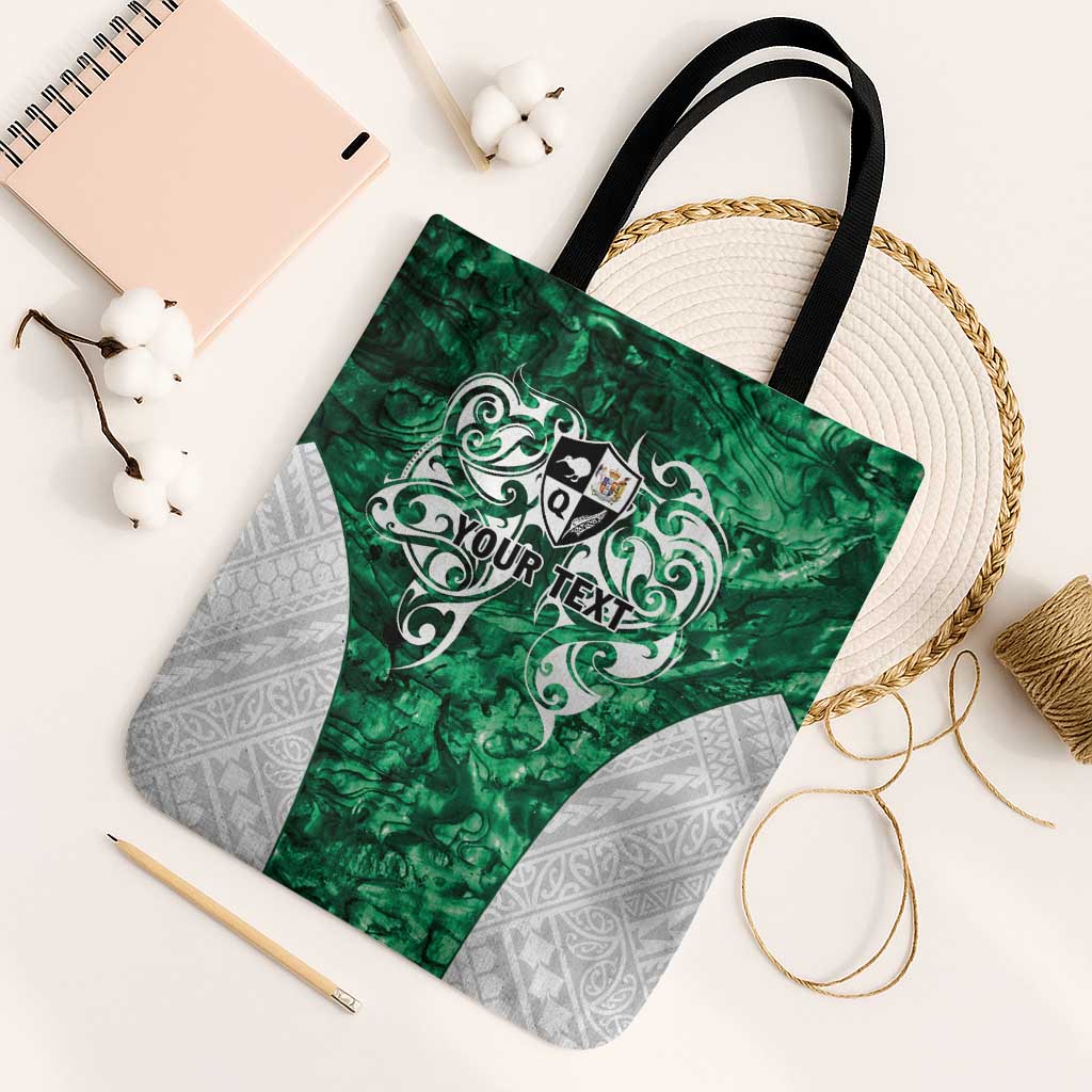 Queensland Maori Kiwi Personalised Tote Bag Kikirangi Papua Shell Maori Tribal Tattoo LT9 Black Strap One Size Green - Polynesian Pride