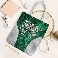 Queensland Maori Kiwi Personalised Tote Bag Kikirangi Papua Shell Maori Tribal Tattoo LT9 White Strap One Size Green - Polynesian Pride