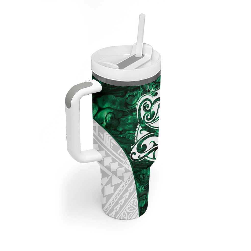 Queensland Maori Kiwi Personalised Tumbler With Handle Kikirangi Papua Shell Maori Tribal Tattoo