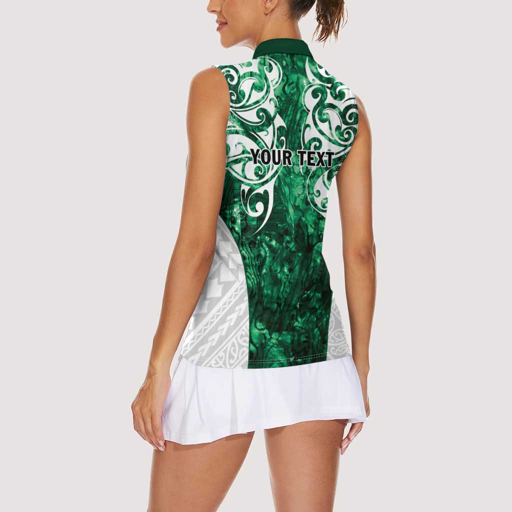 Queensland Maori Kiwi Personalised Women Sleeveless Polo Shirt Kikirangi Papua Shell Maori Tribal Tattoo LT9 - Polynesian Pride