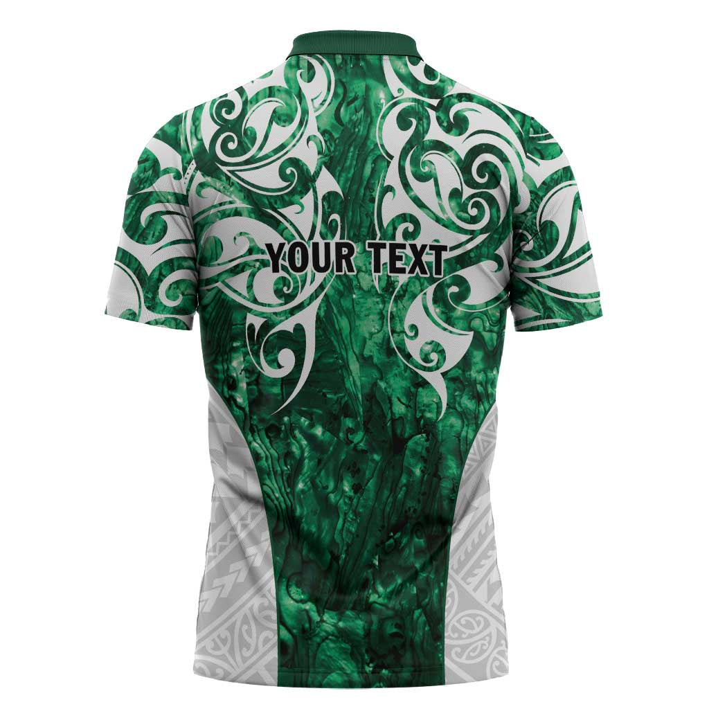 Queensland Maori Kiwi Personalised Zipper Polo Shirt Kikirangi Papua Shell Maori Tribal Tattoo LT9 - Polynesian Pride