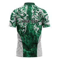 Queensland Maori Kiwi Personalised Zipper Polo Shirt Kikirangi Papua Shell Maori Tribal Tattoo LT9 - Polynesian Pride