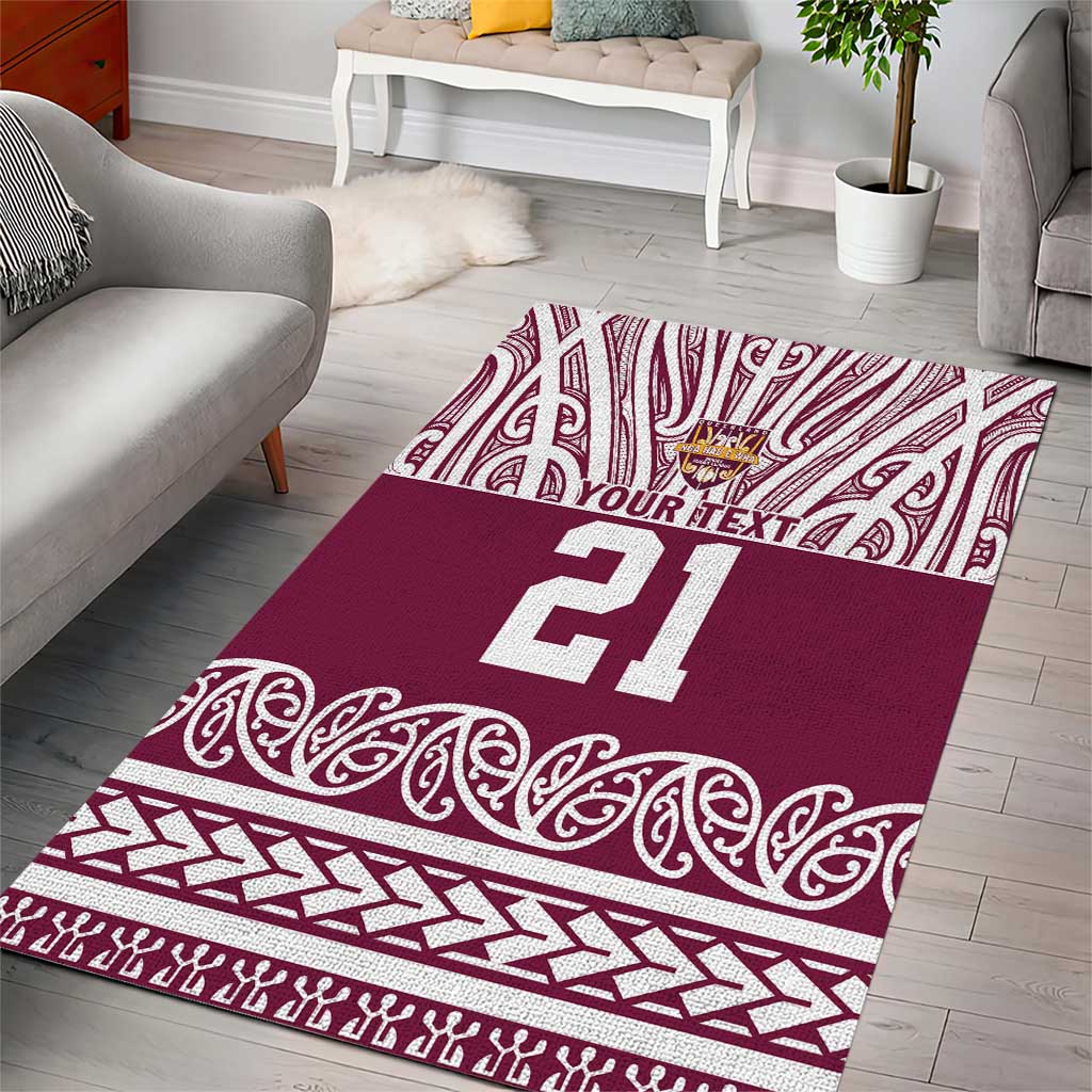 Queensland Maori Nga Hau E Wha Custom Area Rug Polynesian Maori Tribal Pattern