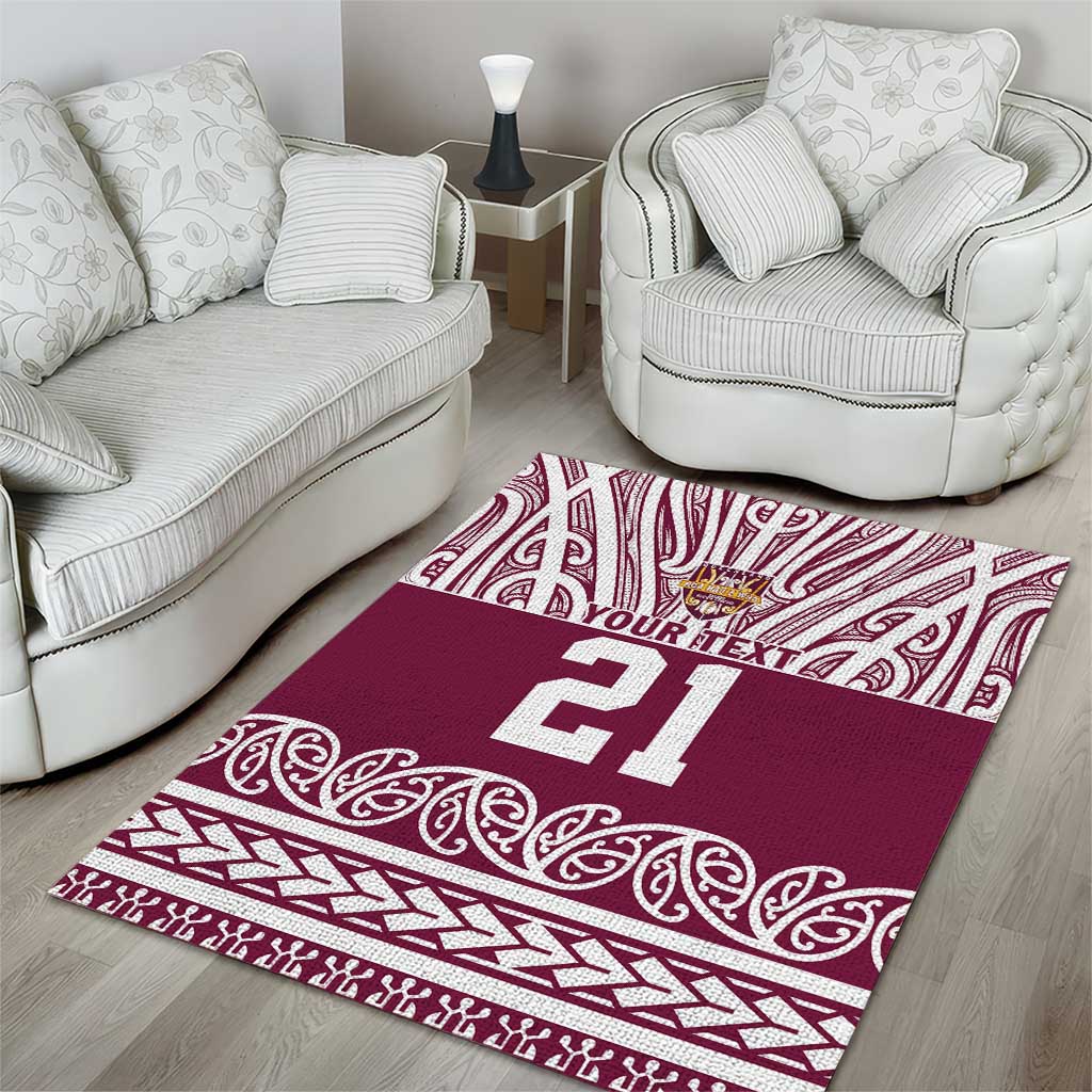 Queensland Maori Nga Hau E Wha Custom Area Rug Polynesian Maori Tribal Pattern