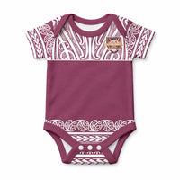 Queensland Maori Nga Hau E Wha Custom Baby Onesie Polynesian Maori Tribal Pattern