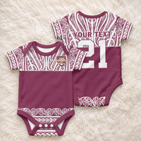 Queensland Maori Nga Hau E Wha Custom Baby Onesie Polynesian Maori Tribal Pattern