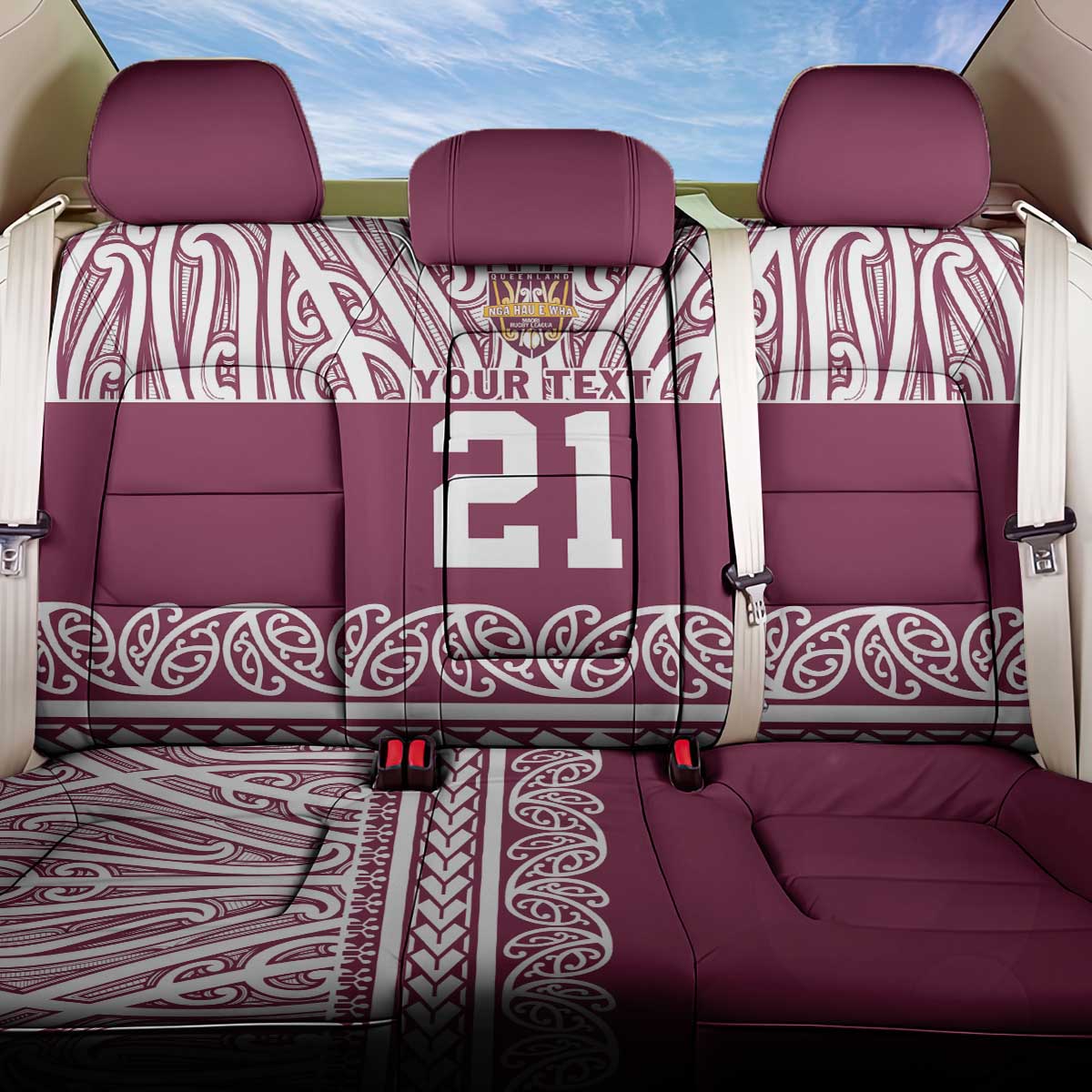 Queensland Maori Nga Hau E Wha Custom Back Car Seat Cover Polynesian Maori Tribal Pattern