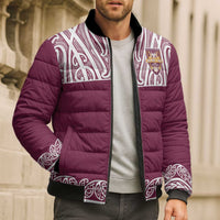 Queensland Maori Nga Hau E Wha Custom Bomber Puffer Jacket Polynesian Maori Tribal Pattern - Polynesian Pride
