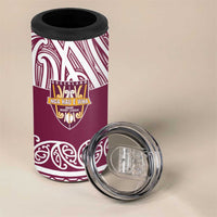 Queensland Maori Nga Hau E Wha Custom 4 in 1 Can Cooler Tumbler Polynesian Maori Tribal Pattern