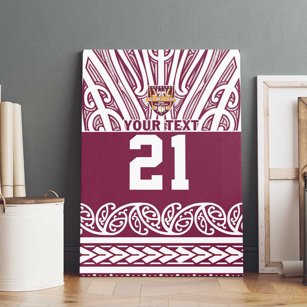 Queensland Maori Nga Hau E Wha Custom Canvas Wall Art Polynesian Maori Tribal Pattern