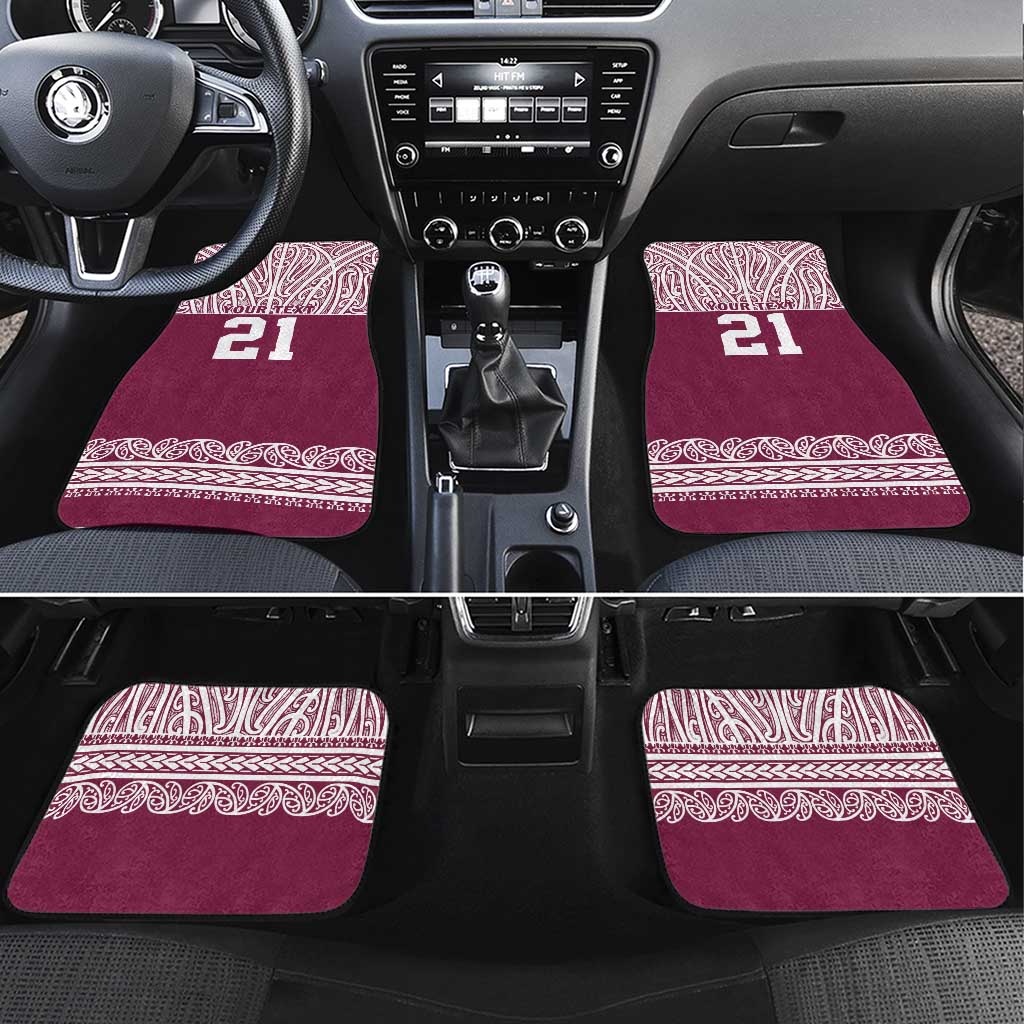 Queensland Maori Nga Hau E Wha Custom Car Mats Polynesian Maori Tribal Pattern