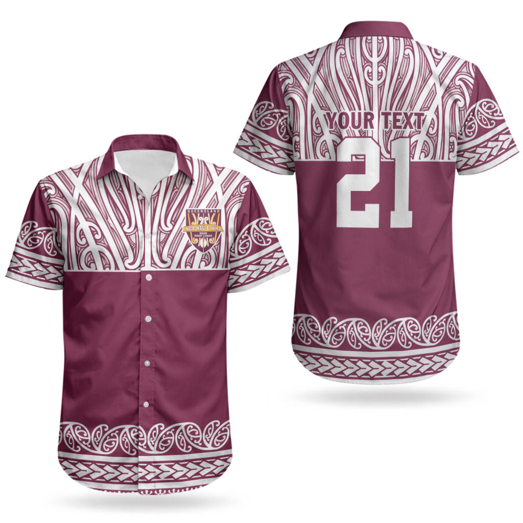 Queensland Maori Nga Hau E Wha Custom Couples Matching Off Shoulder Short Dress and Hawaiian Shirt Polynesian Maori Tribal Pattern LT9