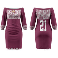 Queensland Maori Nga Hau E Wha Custom Couples Matching Off The Shoulder Long Sleeve Dress and Long Sleeve Button Shirt Polynesian Maori Tribal Pattern LT9