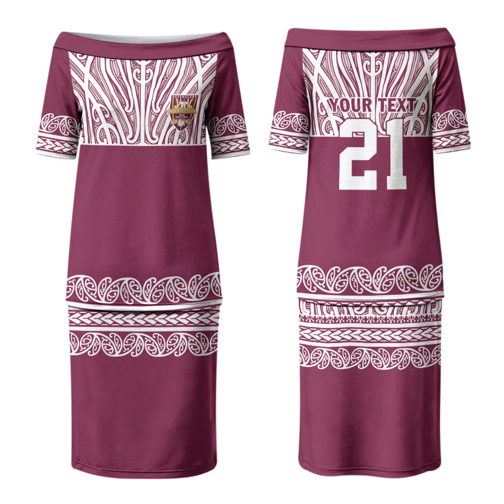 Queensland Maori Nga Hau E Wha Custom Couples Matching Puletasi and Long Sleeve Button Shirt Polynesian Maori Tribal Pattern LT9