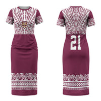 Queensland Maori Nga Hau E Wha Custom Couples Matching Short Sleeve Bodycon Dress and Hawaiian Shirt Polynesian Maori Tribal Pattern LT9