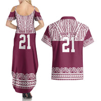 Queensland Maori Nga Hau E Wha Custom Couples Matching Summer Maxi Dress and Hawaiian Shirt Polynesian Maori Tribal Pattern LT9 - Polynesian Pride
