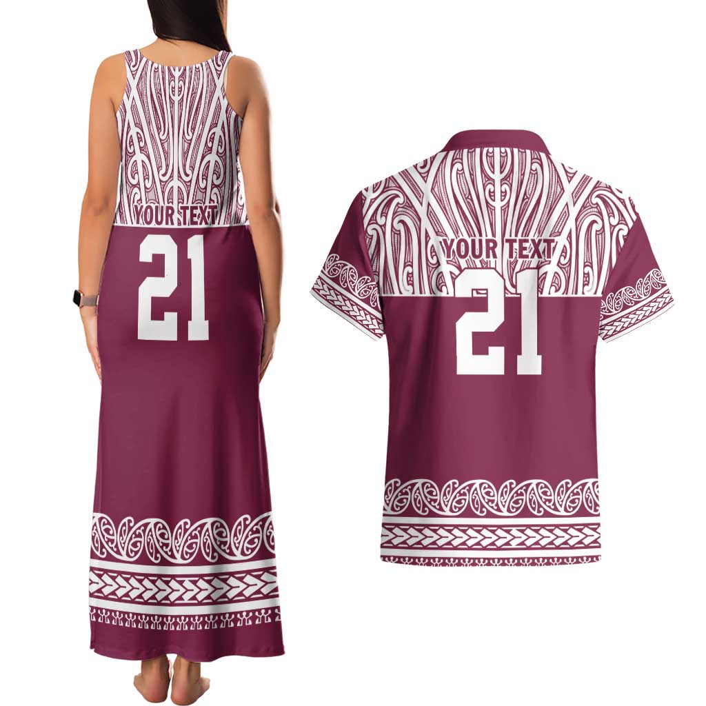 Queensland Maori Nga Hau E Wha Custom Couples Matching Tank Maxi Dress and Hawaiian Shirt Polynesian Maori Tribal Pattern LT9 - Polynesian Pride