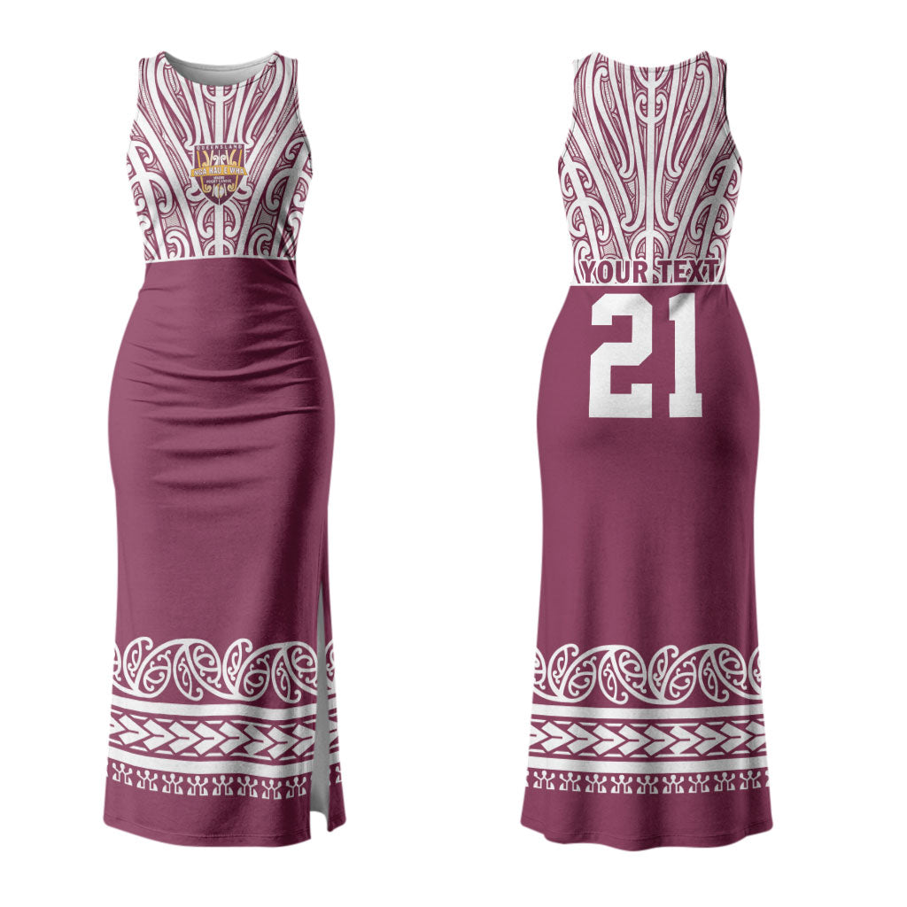 Queensland Maori Nga Hau E Wha Custom Couples Matching Tank Maxi Dress and Long Sleeve Button Shirt Polynesian Maori Tribal Pattern LT9