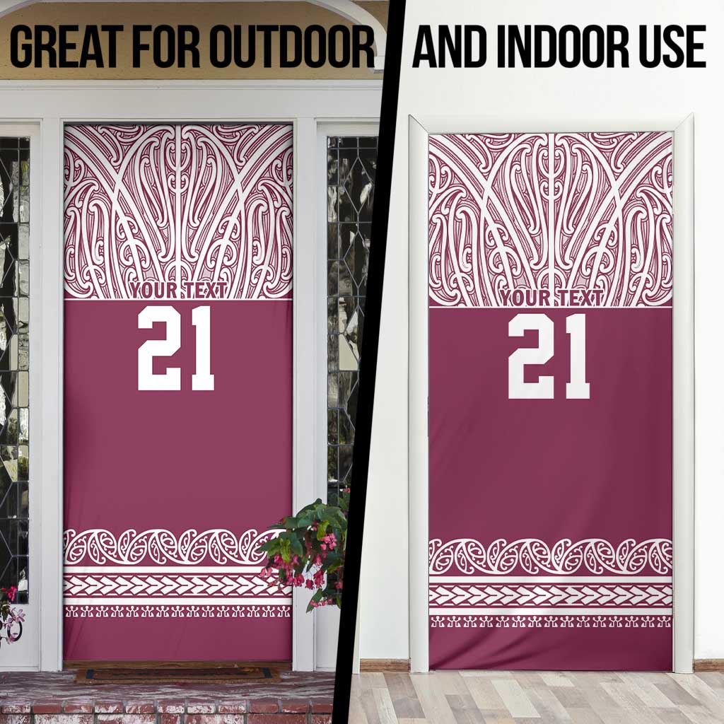 Queensland Maori Nga Hau E Wha Custom Door Cover Polynesian Maori Tribal Pattern - Polynesian Pride