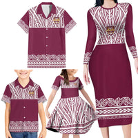 Queensland Maori Nga Hau E Wha Custom Family Matching Long Sleeve Bodycon Dress and Hawaiian Shirt Polynesian Maori Tribal Pattern LT9 - Polynesian Pride