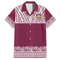 Queensland Maori Nga Hau E Wha Custom Family Matching Long Sleeve Bodycon Dress and Hawaiian Shirt Polynesian Maori Tribal Pattern LT9 Dad's Shirt - Short Sleeve Maroon - Polynesian Pride