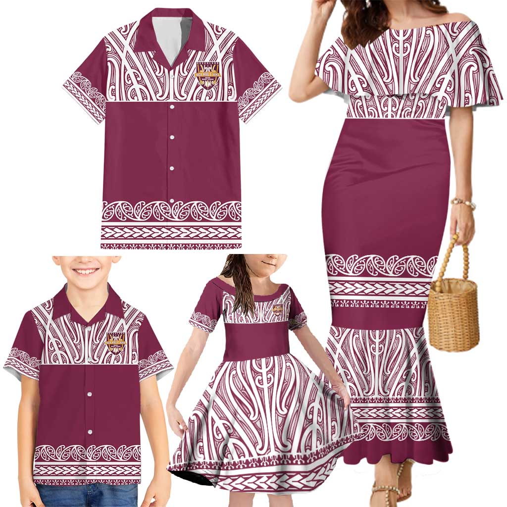 Queensland Maori Nga Hau E Wha Custom Family Matching Mermaid Dress and Hawaiian Shirt Polynesian Maori Tribal Pattern LT9 - Polynesian Pride