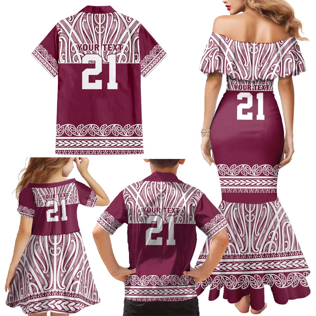 Queensland Maori Nga Hau E Wha Custom Family Matching Mermaid Dress and Hawaiian Shirt Polynesian Maori Tribal Pattern LT9 - Polynesian Pride