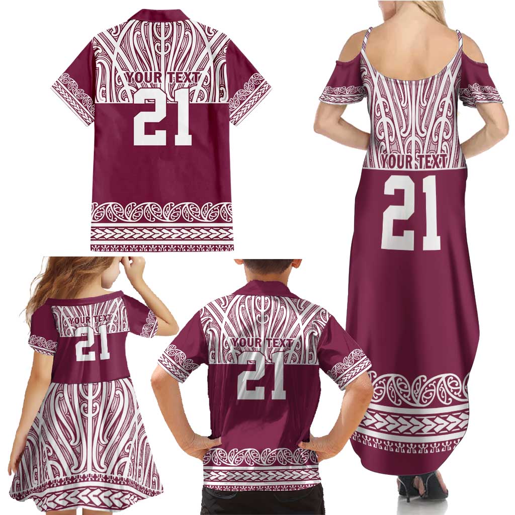 Queensland Maori Nga Hau E Wha Custom Family Matching Summer Maxi Dress and Hawaiian Shirt Polynesian Maori Tribal Pattern LT9 - Polynesian Pride