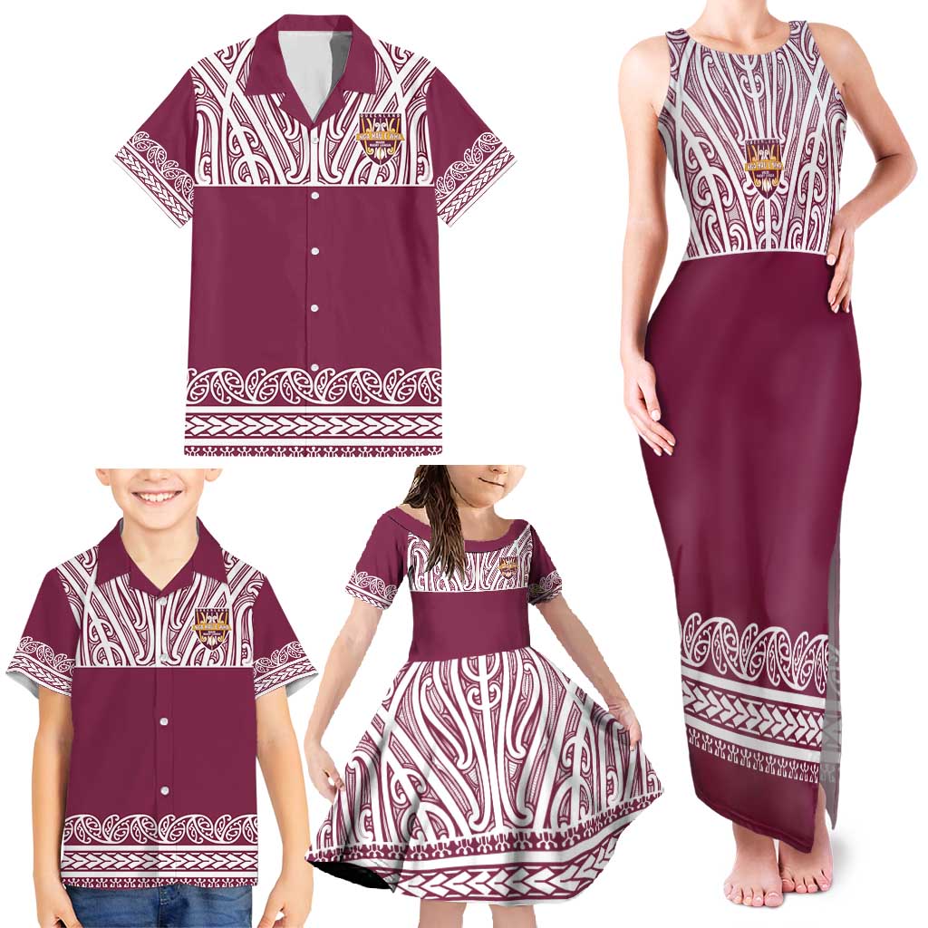 Queensland Maori Nga Hau E Wha Custom Family Matching Tank Maxi Dress and Hawaiian Shirt Polynesian Maori Tribal Pattern LT9 - Polynesian Pride