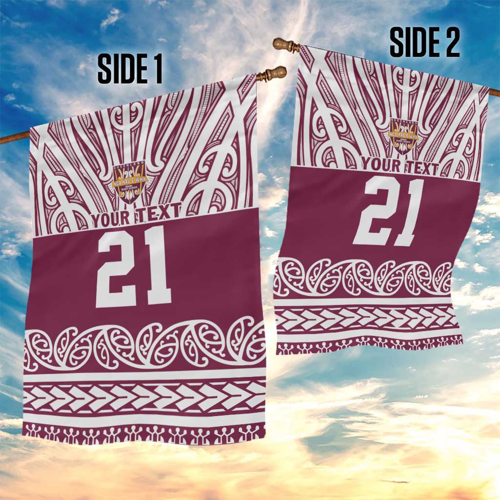 Queensland Maori Nga Hau E Wha Custom Garden Flag Polynesian Maori Tribal Pattern